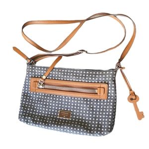 FOSSIL Dawson Crossbody Messenger Purse Chambray